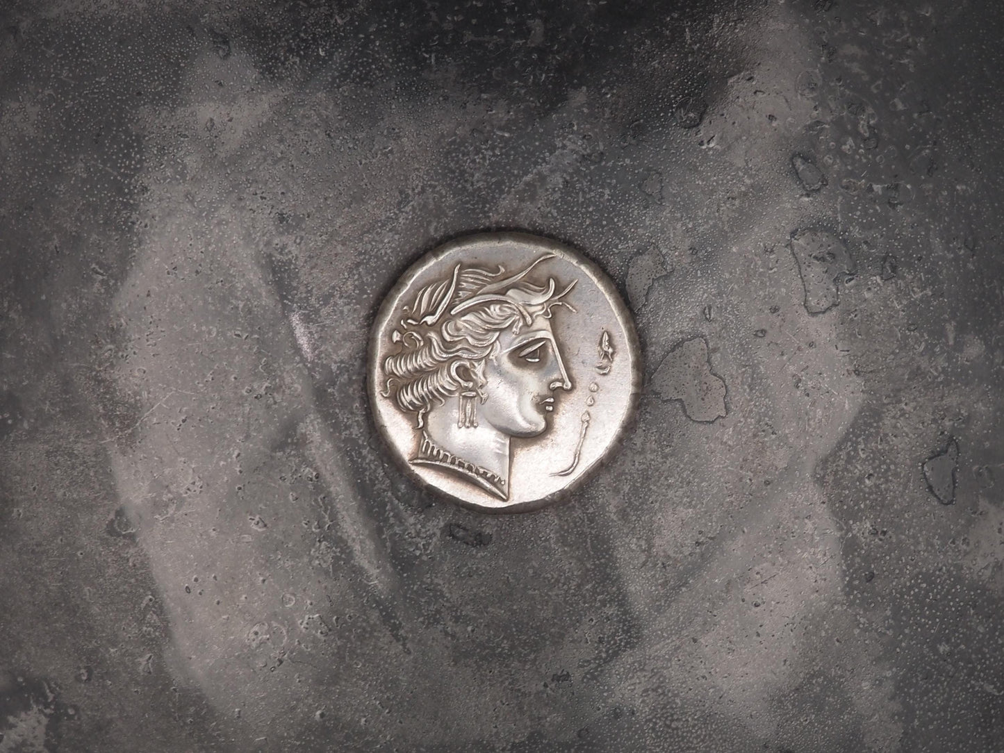 Replica of Hevy Ancient Greek Coin Sicily, Siculo-Punic Tetradrachm Circa 350-315 B.C. - Head Of Arethusa - In Plating - Great Collectable