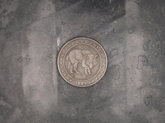 Hand Struck Morgan Silver Dollar Carved Wolf In Sheep's Clothing - Fairy Tale Stories Replica Coin/Token/Medal