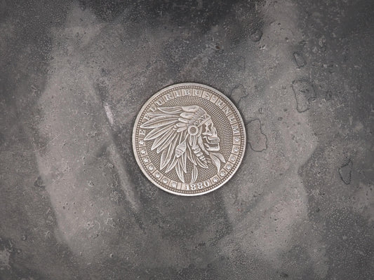 Hand Struck Morgan Silver Dollar Carved/Hobo/Skull/High-Detailed/Western/Warrior .999 Silver Plated Replica Coin/Token/Medal