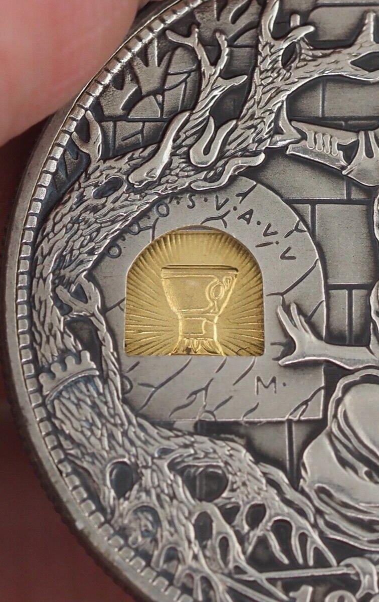 Unique Mechanical Lesser Coin Morgan Silver Dollar Knight Of The Holy Grail - Arthur Replica Coin/Token With Mechanism Movement