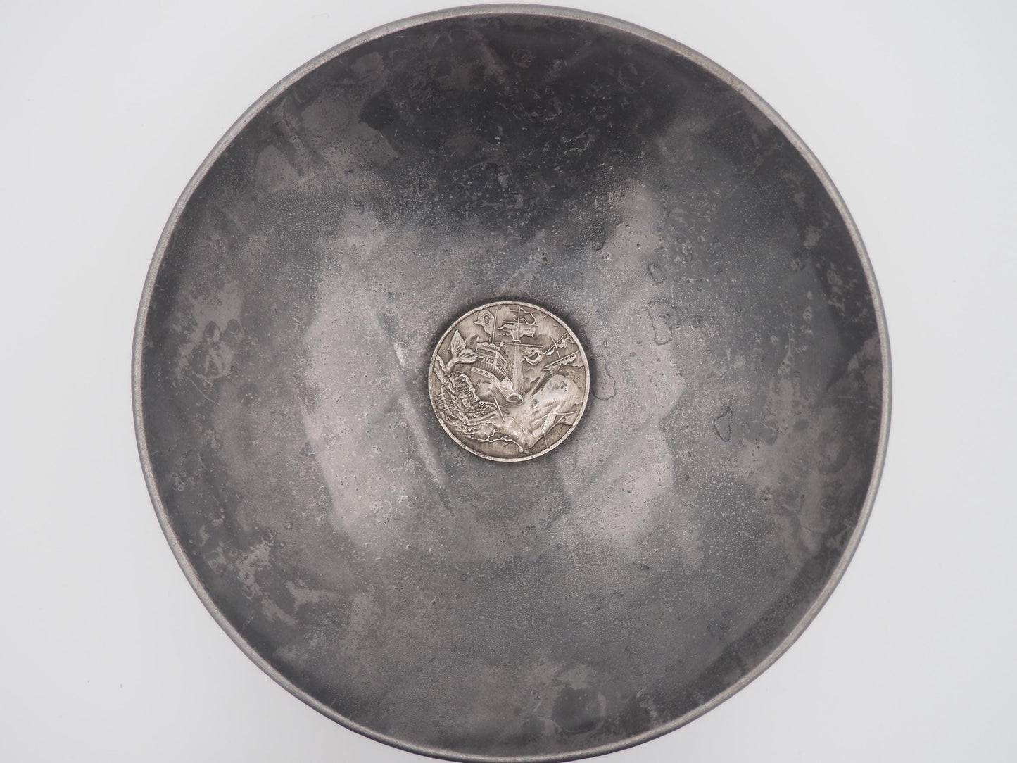 Hand Struck Memento Mori Whaling Ship - No Pray No Pay - Skull/Kraken/Ship/7 Sea's Pirate Heavy Coin Antiqued Plated Unique Collectors Coin