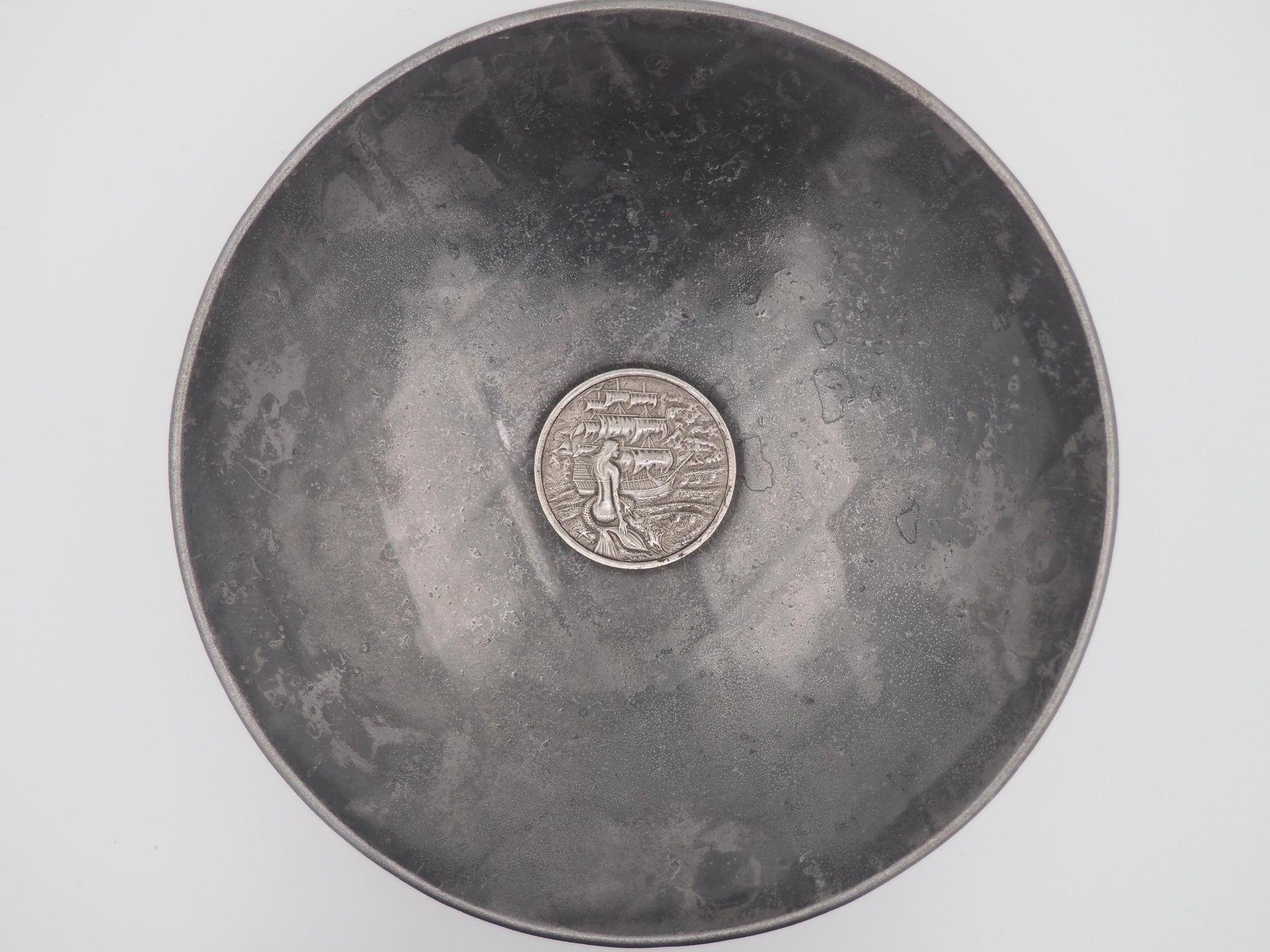 Hand Struck Memento Mori Sea Siren - No Pray No Pay - Skull/Kraken/Ship/7 Sea's Pirate Heavy Coin Antiqued Plated Unique Collectors Coin
