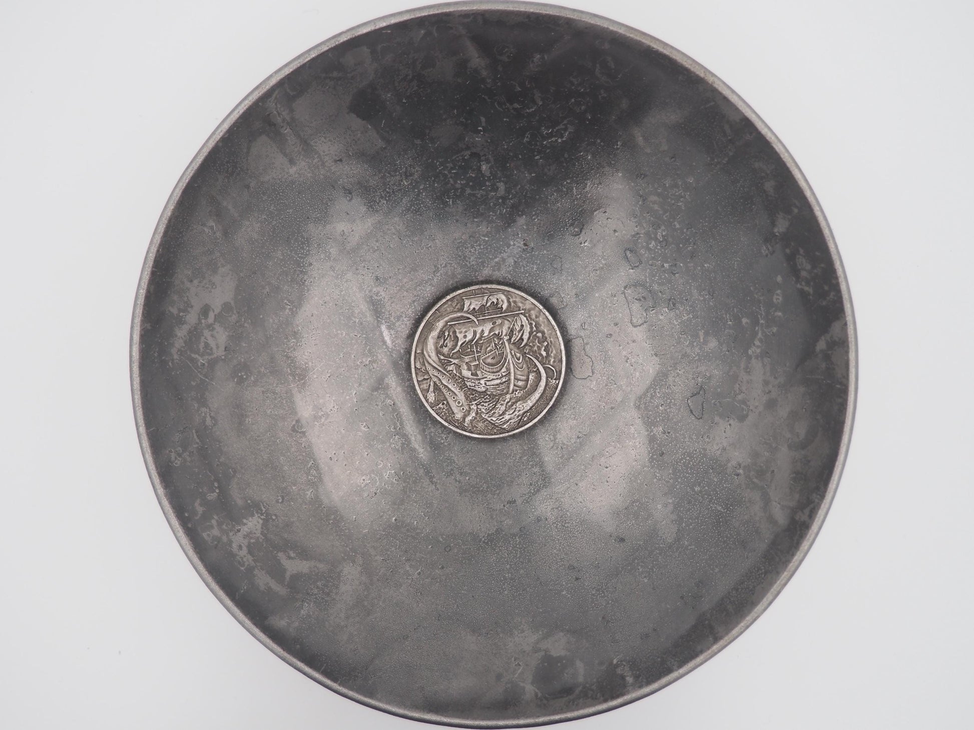 Hand Struck Memento Mori Kraken Sea Monster - No Pray No Pay - Skull/Ship/7 Sea's Pirate Heavy Coin Antiqued Plated Unique Collectors Coin