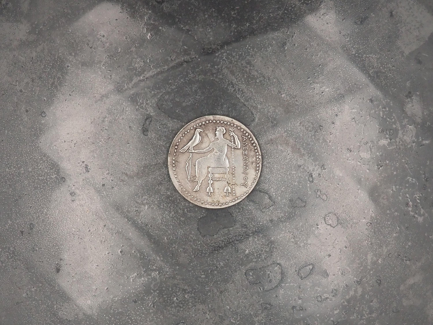 Replica of Ancient Greek Alexander the Great Coin in Silver Plate - Great Collectable Or For RPG Gaming Counter