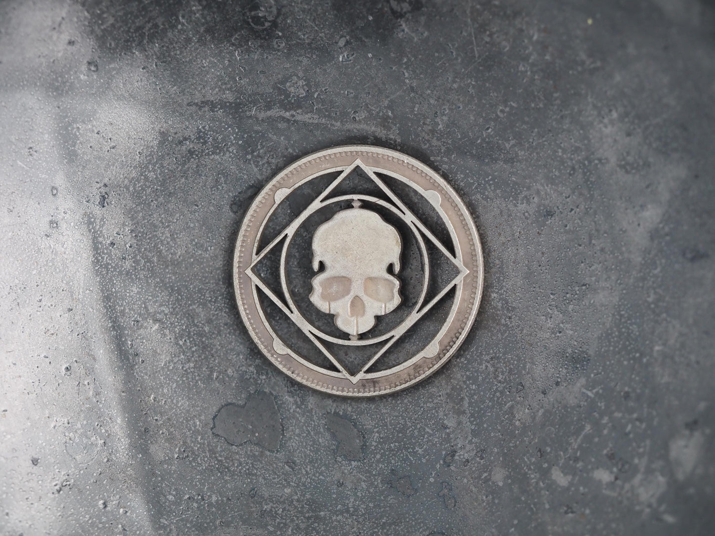 Cut D&D Skull Morgan Hobo Coin Necklace - Freemasonry/Masonic/Sigil/Creed/Memento Mori/History/Relic/Medieval/War – Necklace
