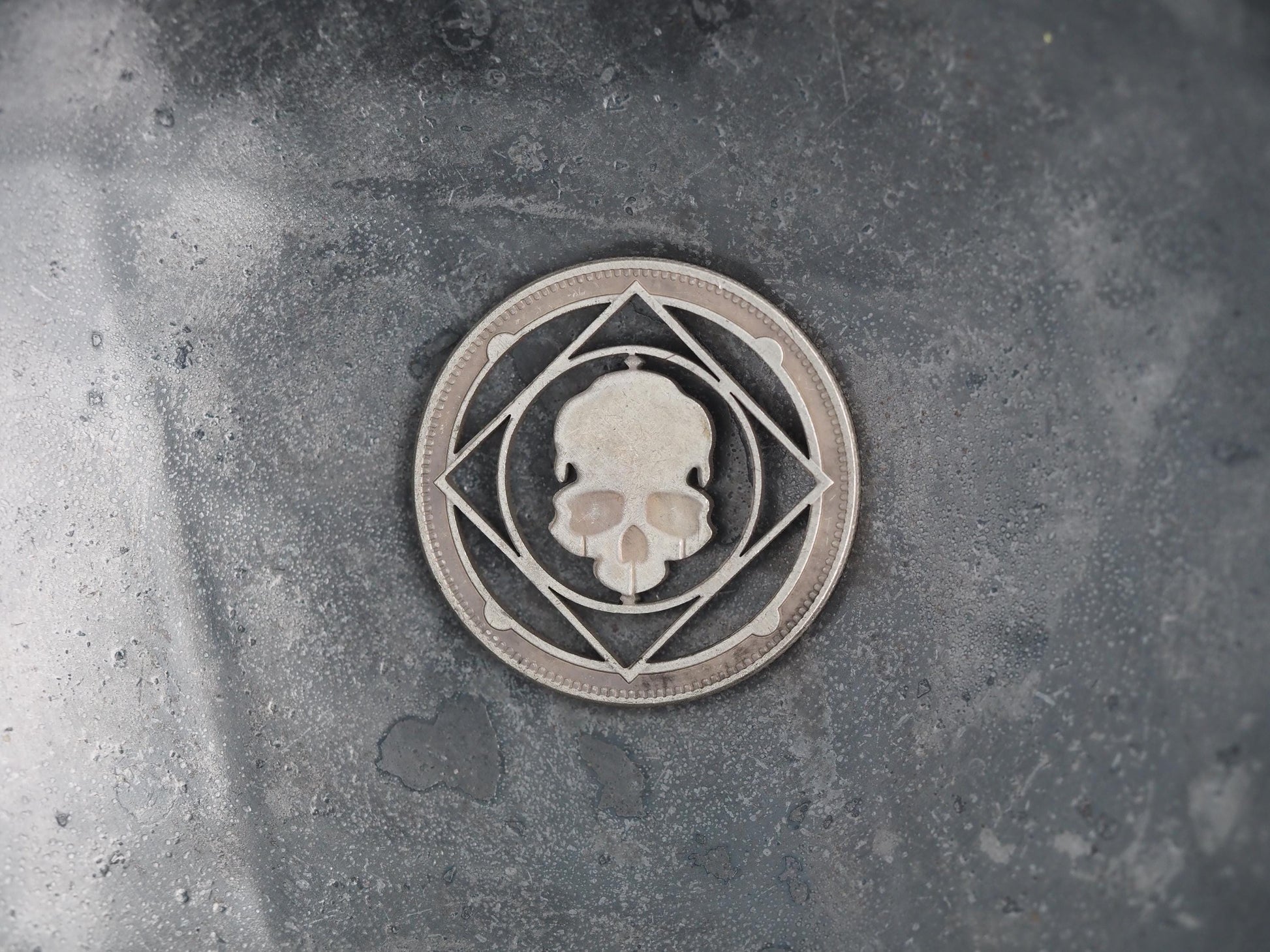 Cut D&D Skull Morgan Hobo Coin Necklace - Freemasonry/Masonic/Sigil/Creed/Memento Mori/History/Relic/Medieval/War – Necklace