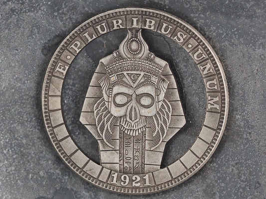 Cut Pharaohs Ghost Morgan Hobo Coin - Ancient Egyptian/Pyramid/Archaeology/D&D/RPG/TCG/Grand Tour/Icon – Collectible, Counter Or Pendant