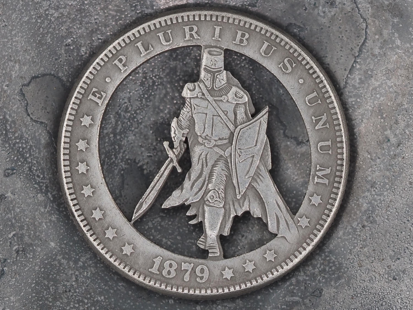 Cut Knights Templar Morgan Hobo Coin - Freemasonry/Masonic/Guild/Creed/Holy Crusades/History/Relic/Medieval/War – Collectible Or Pendant