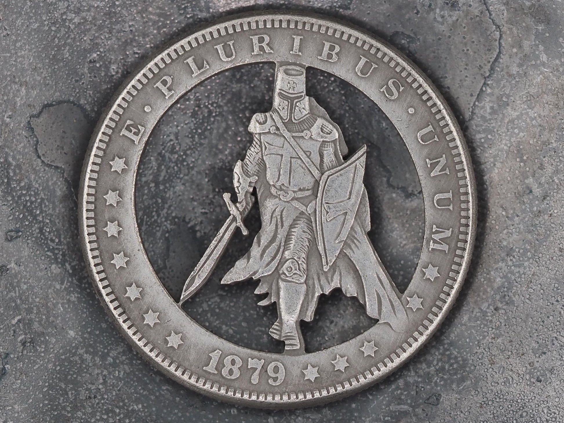 Cut Knights Templar Morgan Hobo Coin - Freemasonry/Masonic/Guild/Creed/Holy Crusades/History/Relic/Medieval/War – Collectible Or Pendant