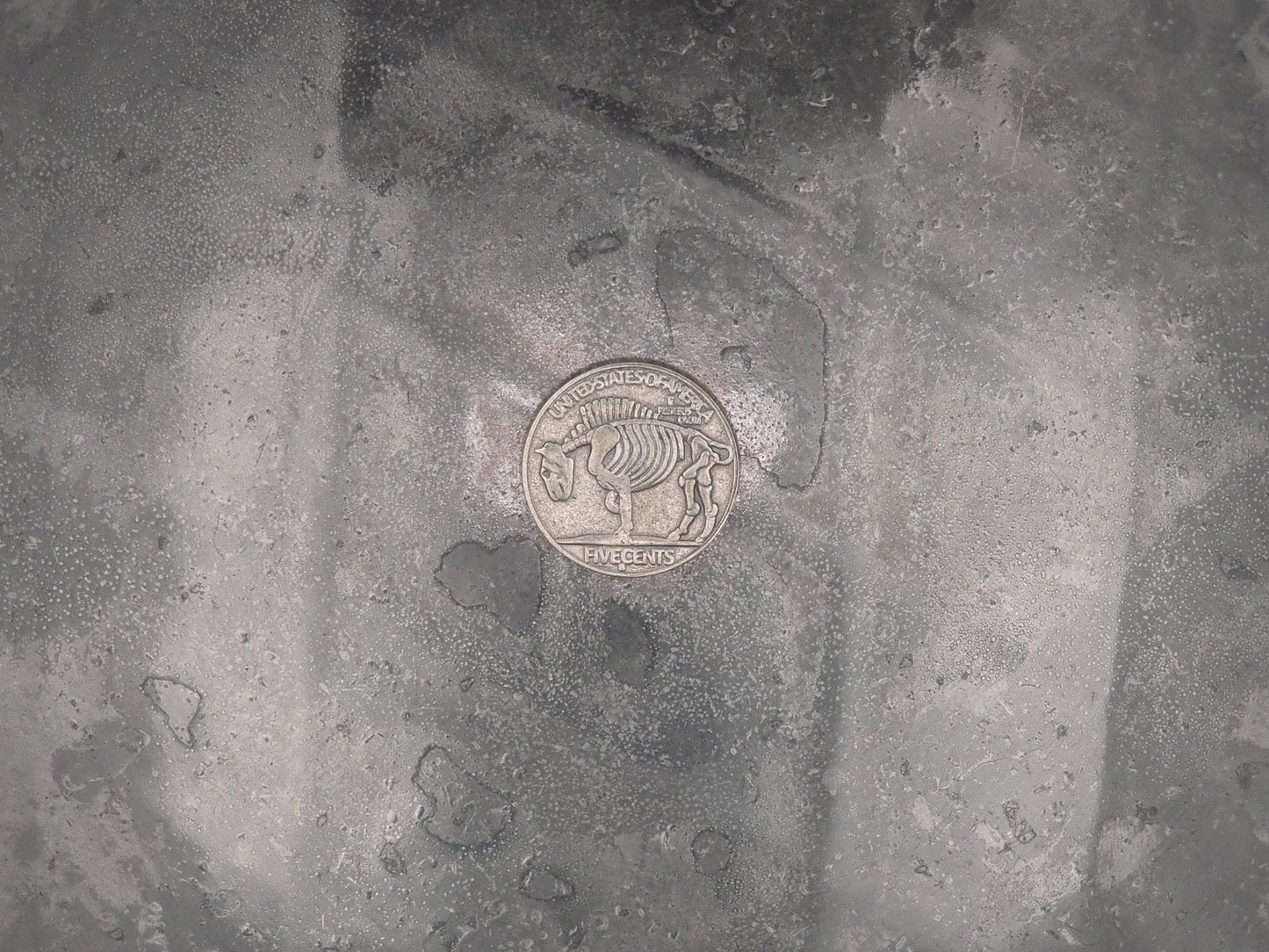 Hand Struck Buffalo/Nail In Skull Head Nickel Carved/Hobo/Skull/Vanitas/MementoMori/Liberty .999 Silver Plated Replica Coin/Token/Medal