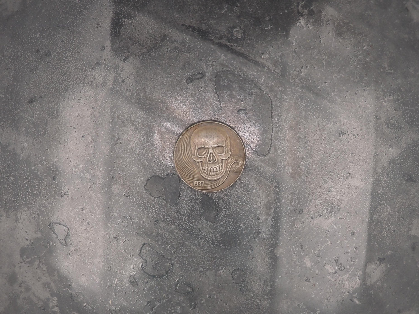 Hand Struck Buffalo/Swirl Skull Nickel Carved/Hobo/Skull/Vanitas/MementoMori/Liberty .999 Silver Plated Replica Coin/Token/Medal