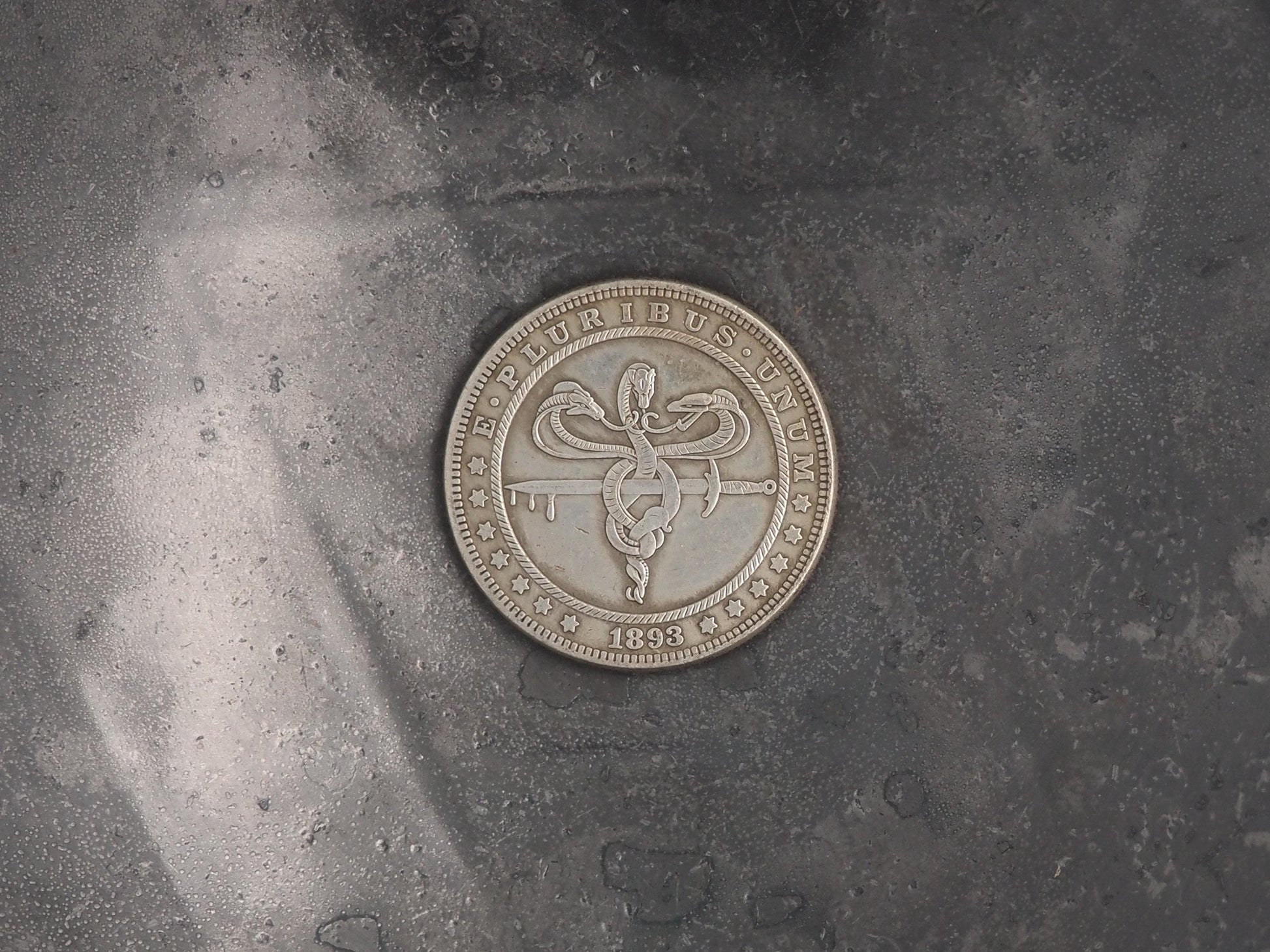 Hand Struck Morgan caduceus type sake sigil - bravery, triumph, overcoming obstacles, and even a balance of opposing forces - D&D, RPG, MTG