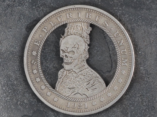 Cut Ghost Rider Morgan Hobo Coin - Memento Mori/Vanitas/Film/Movie/Icon/Marvel/D.C./Character/Super Hero/Token – Collectible Or Pendant