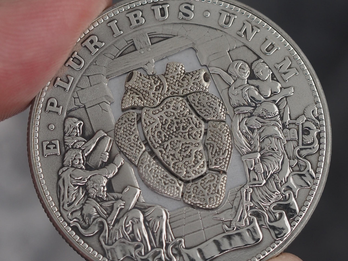 The Heart Of The Senate Mechanical Morgan Dollar Replica (Silver) - Roman/Empire/Greek/Politics/Diplomacy/Empire - Roman Booteen/Moving Coin