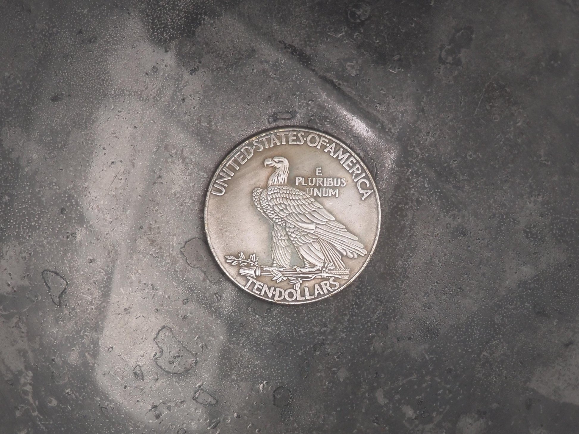 Hand Struck American Eagle Coin 10 Dollar Liberty Native Skull Head Peace Dollar Size - D&D, RPG, MTG Gaming Coin/Token/Medal