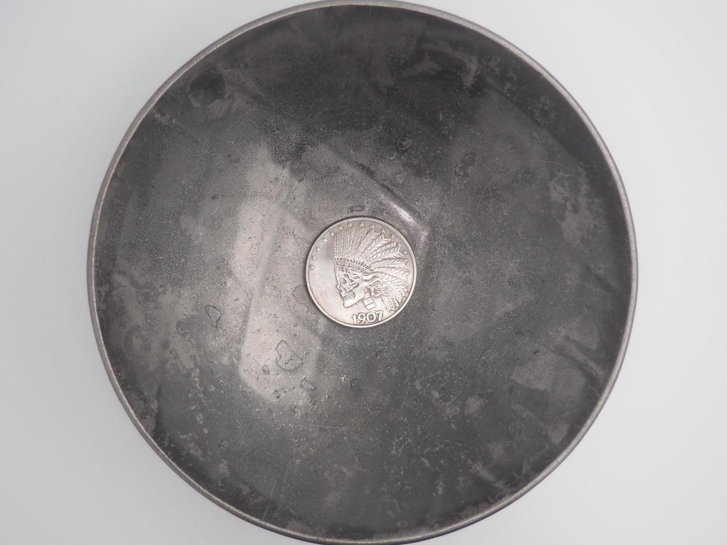 Hand Struck American Eagle Coin 10 Dollar Liberty Native Skull Head Peace Dollar Size - D&D, RPG, MTG Gaming Coin/Token/Medal