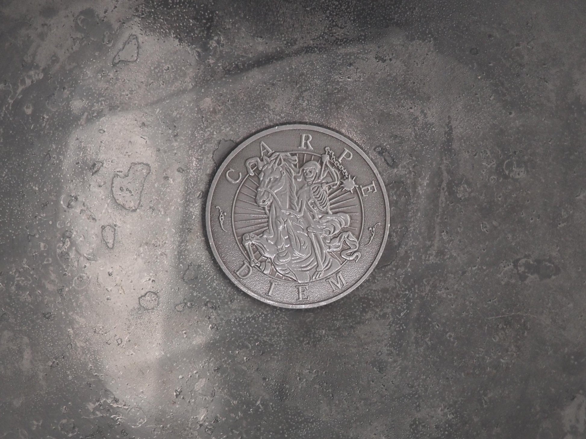 Hand Struck Memento Mori Carpe Diem Token - Skull/Vanitas/Death/Medal Antiqued Plated Unique Collectors Coin