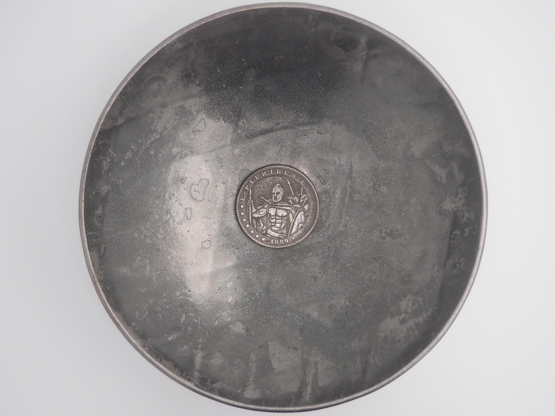 Hand Struck Morgan Silver Dollar Carved Spartan 300 - Greek Ancient Hoplite Warrior Coin .999 Silver Plated Replica Coin/Token/Medal