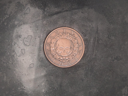 Hand Struck Memento Mori Carpe Diem Token - Skull/Vanitas/Death/Medal Covered Plated Unique Collectors Coin