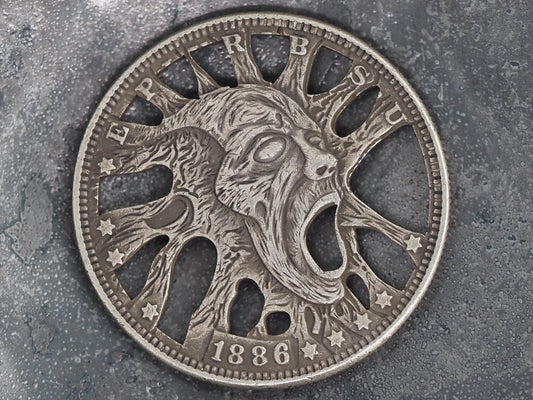 Cut Flayed Coenobite Hobo Coin - Memento Mori/Hellraiser/Film/Gothic/Cool/Icon/Horror/Death/Token – Collectible Or Pendant