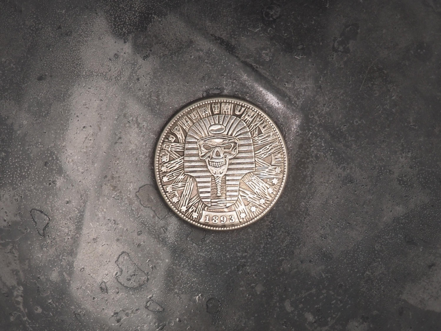 Hand Struck Morgan Dollar - Cursed Pharaoh Mummy - MementoMori/Death .999 Silver Plated Replica Coin/Token/Medal