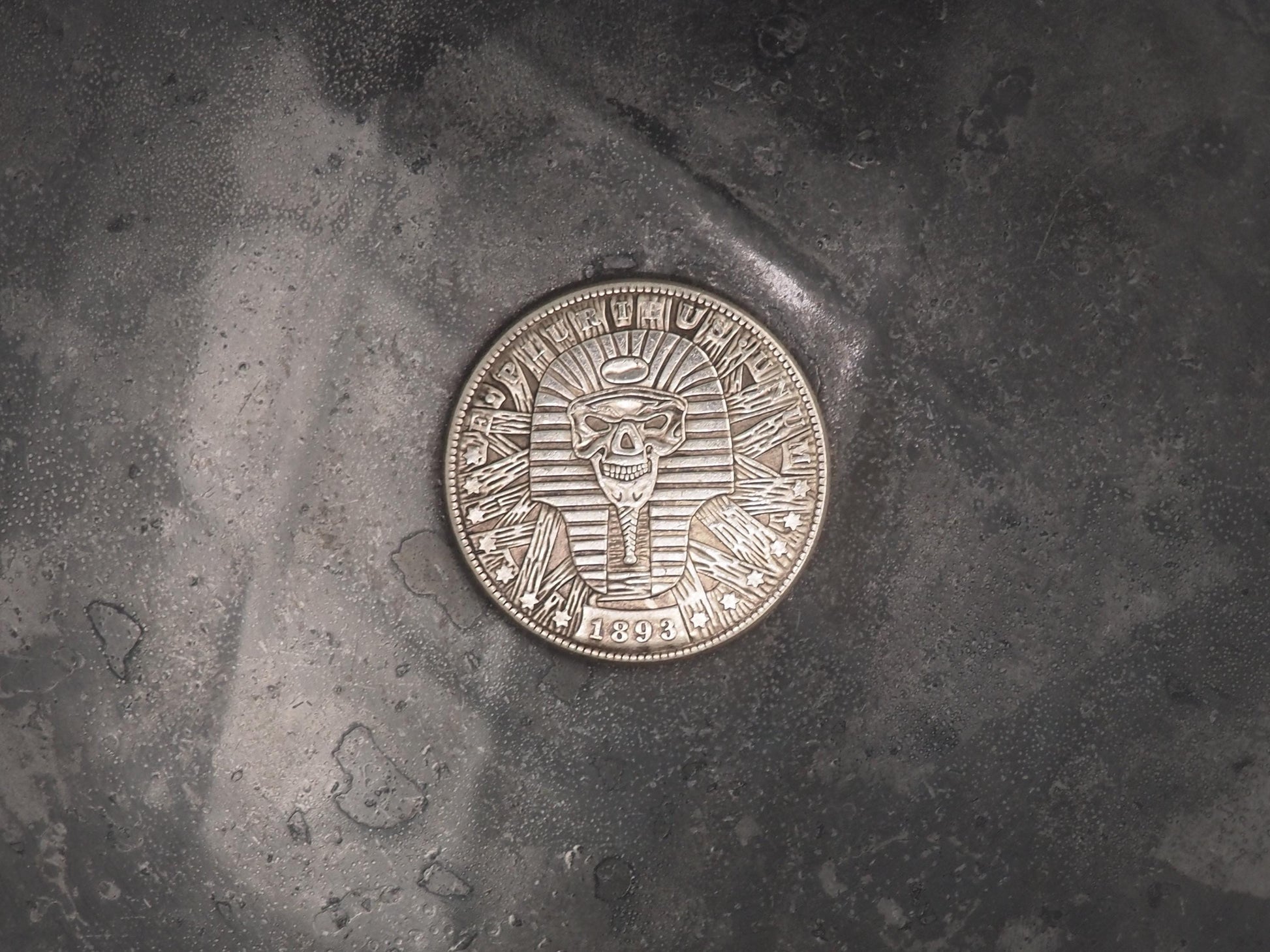 Hand Struck Morgan Dollar - Cursed Pharaoh Mummy - MementoMori/Death .999 Silver Plated Replica Coin/Token/Medal