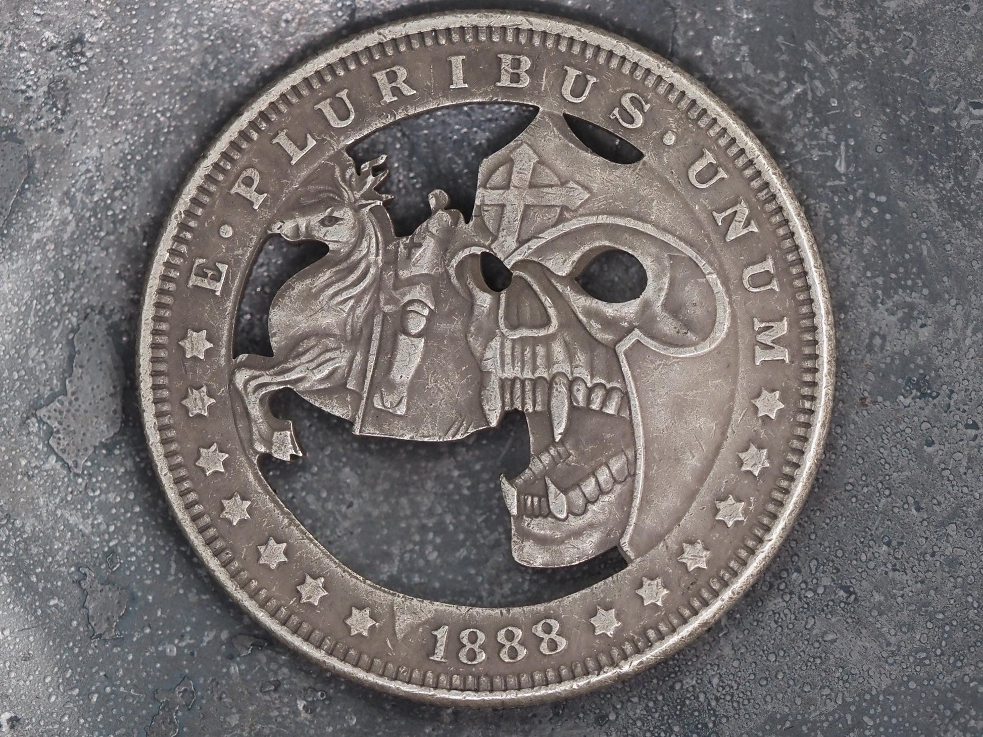 Cut Forsaken Templar Warrior Hobo Coin - Memento Mori/Masonic/Freemasonry/Templar/Gothic/Cool/Icon/Death/Token – Collectible Or Pendant