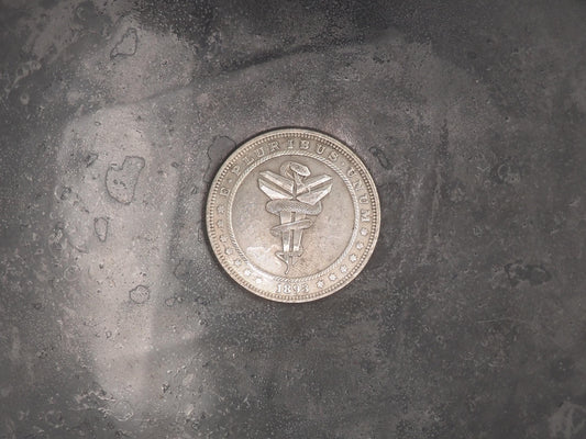 Hand Struck Morgan Silver Dollar Snake Brutalist Sigil