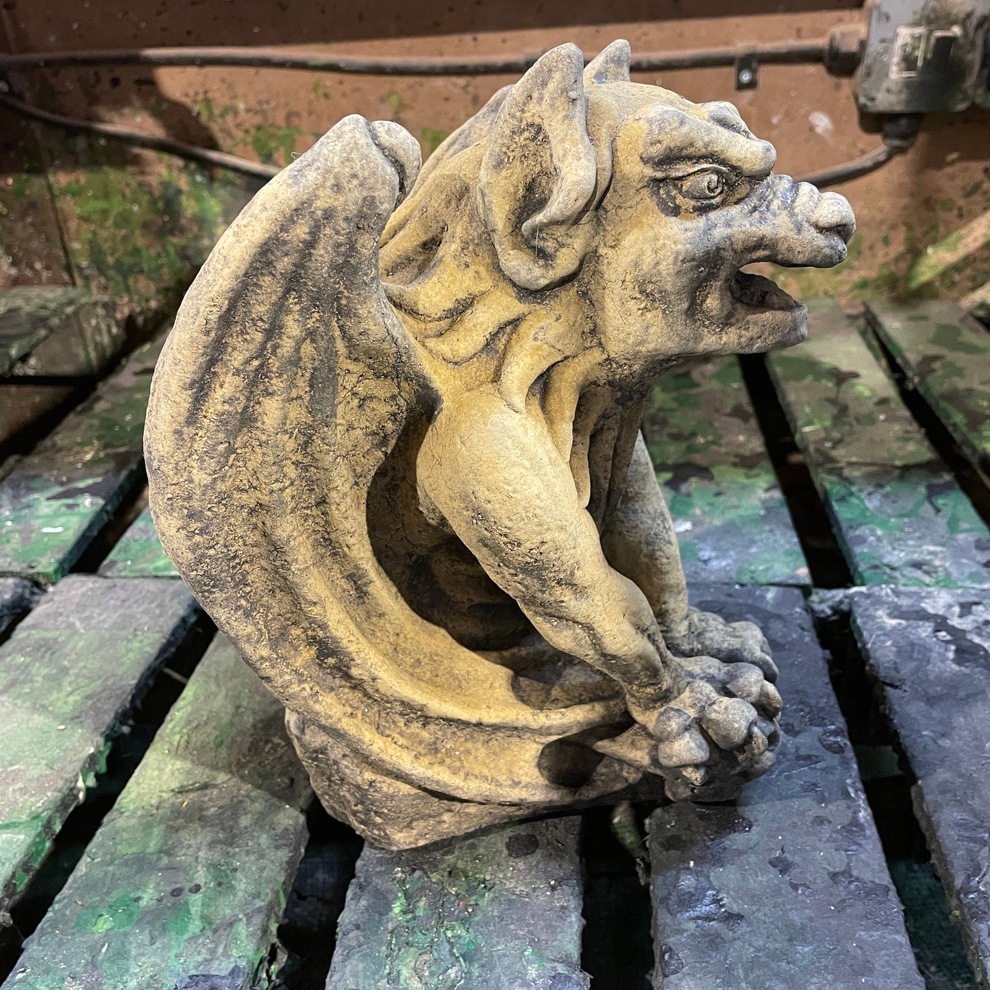 Aged Memento Mori Ornament / Medieval Style Art / Gothic Church Gargoyle Wall Hanging Corbel Sculpture