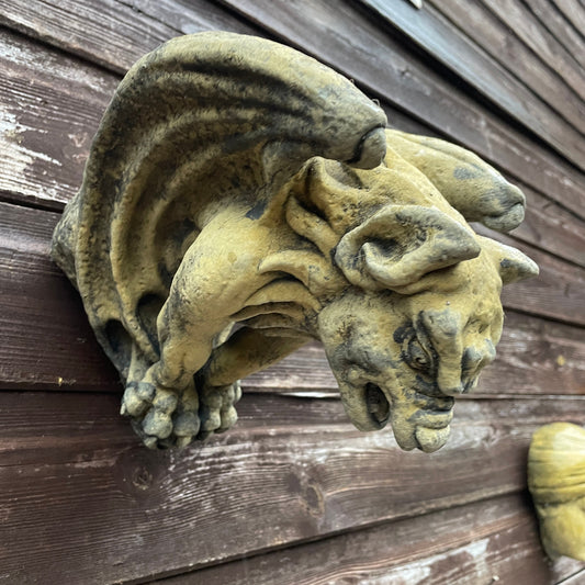 Aged Memento Mori Ornament / Medieval Style Art / Gothic Church Gargoyle Wall Hanging Corbel Sculpture