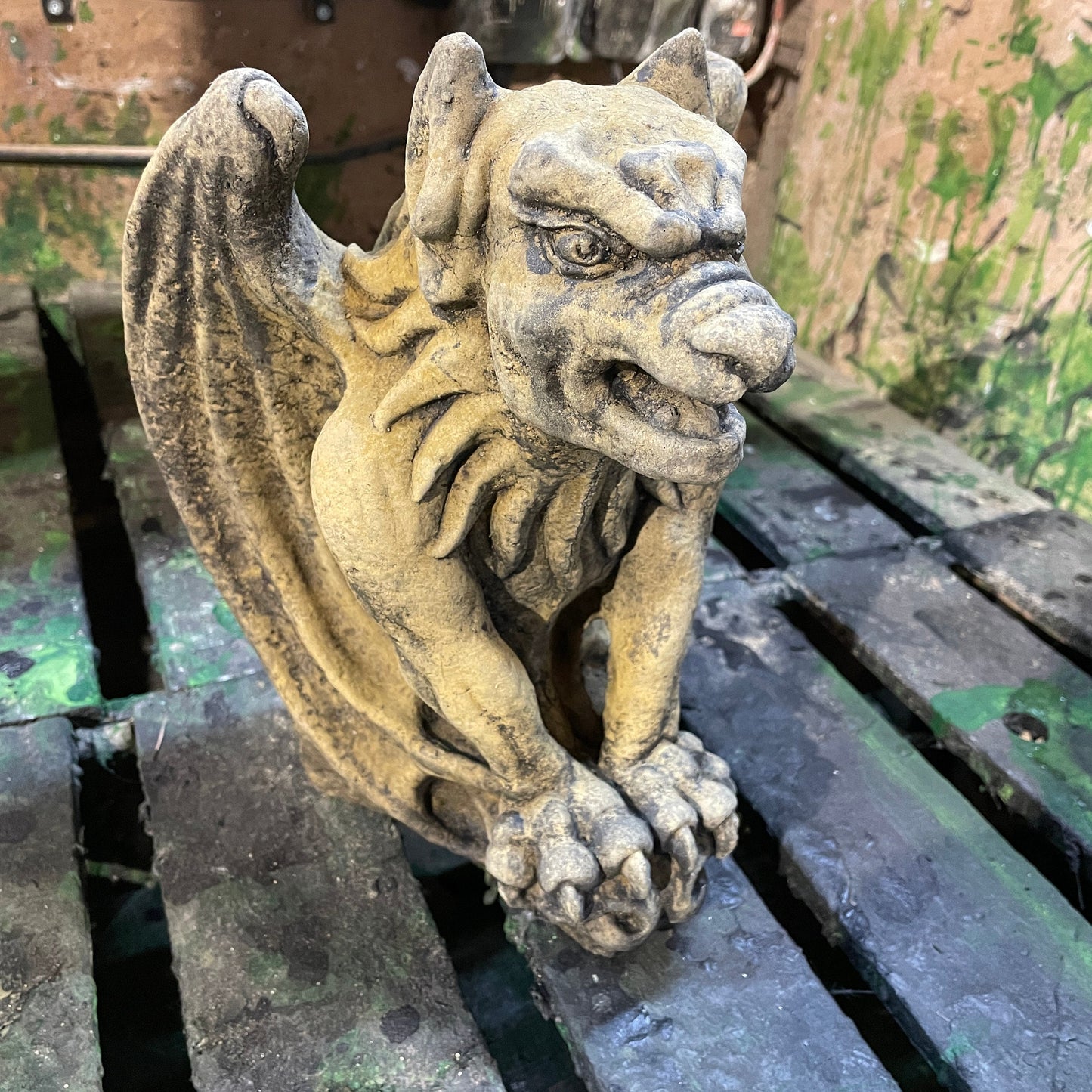 Aged Memento Mori Ornament / Medieval Style Art / Gothic Church Gargoyle Wall Hanging Corbel Sculpture