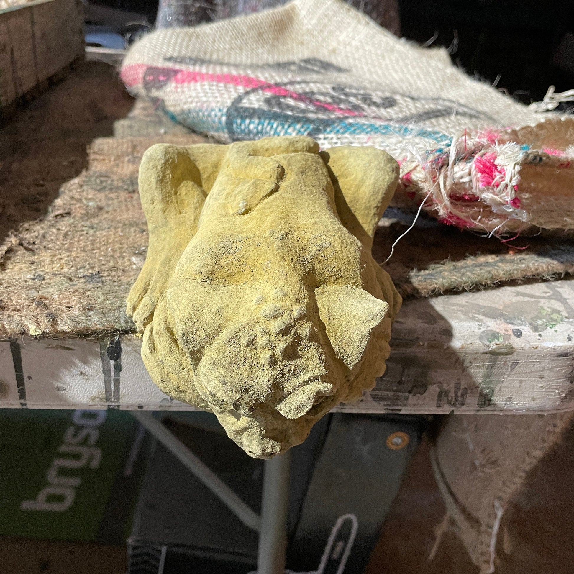 Aged Memento Mori / Medieval Style Sculpture / Gothic Church Gargoyle Wall / Shelf Hanging Ornament