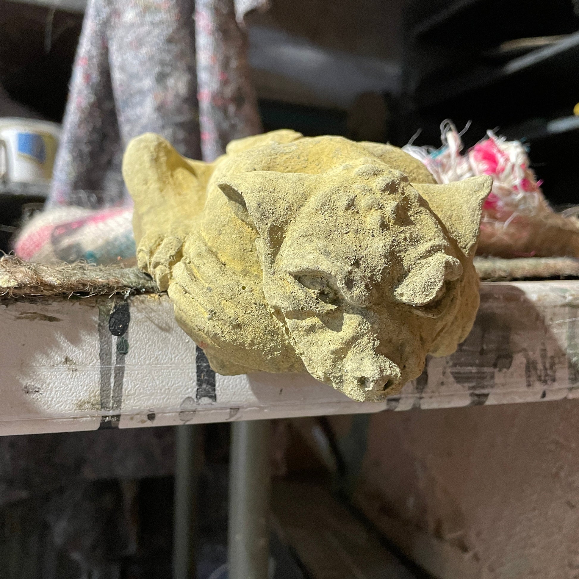 Aged Memento Mori / Medieval Style Sculpture / Gothic Church Gargoyle Wall / Shelf Hanging Ornament
