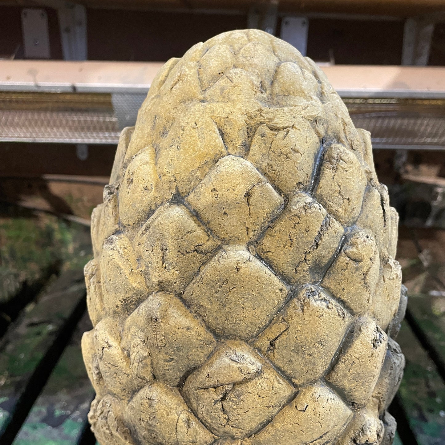 Aged Victorian Grand Tour Country House Architectural Salvage - An Ornamental Pineapple Column/Pillar Gate Post Cap