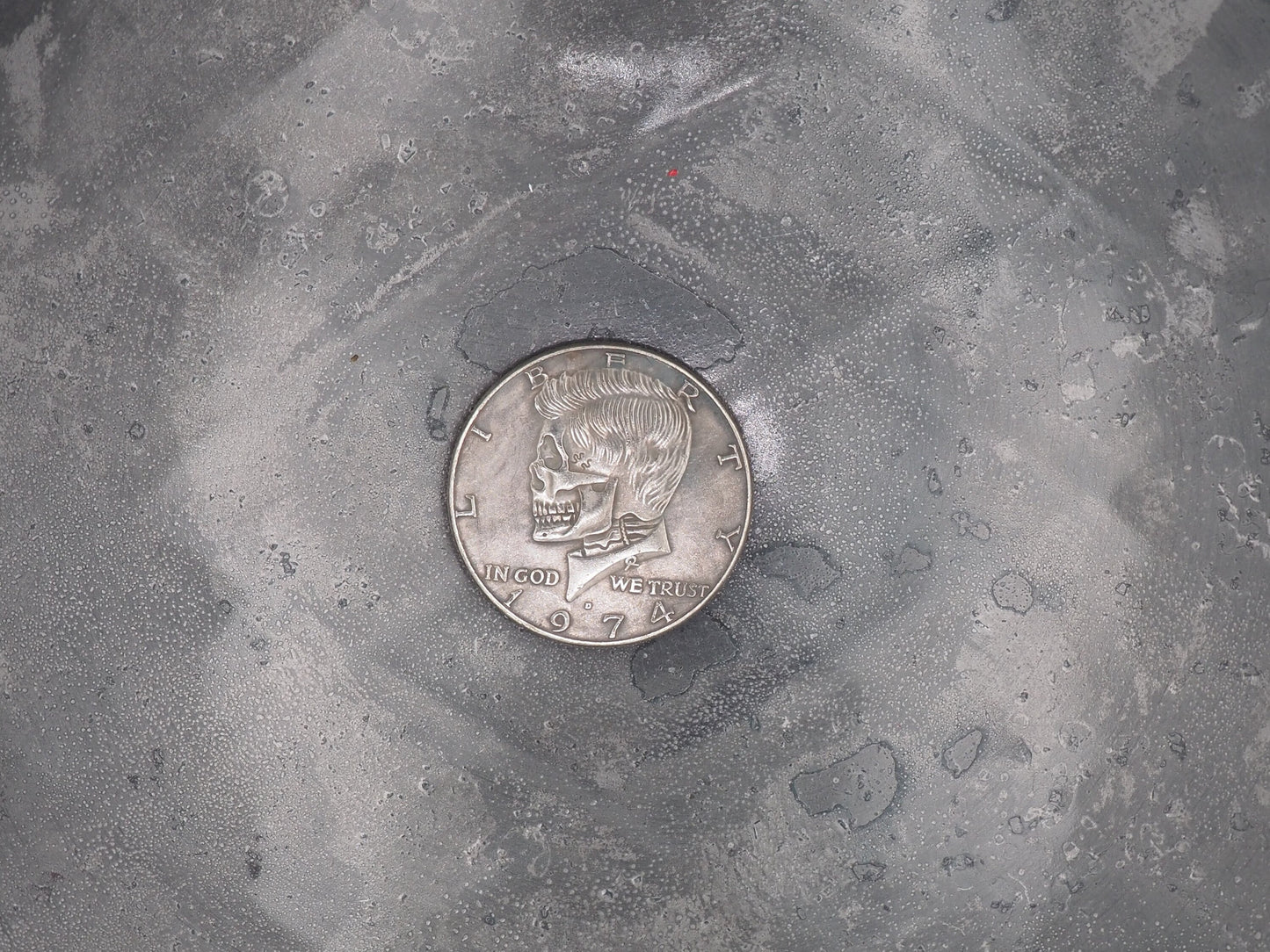 Hand Struck Half Dollar Carved/Hobo/Skull/Vanitas/MementoMori/Death/President .999 Silver Plated Replica Coin/Token/Medal