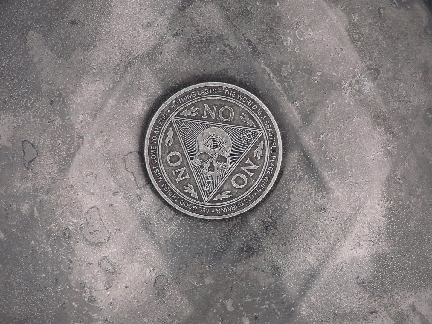 Silvered Skull Flip Gaming Chance Coin - Yes/No - Hand Struck RPG TCG D&D Token/Medal -MementoMori/Vanitas/Death/Freemasonry/Masonic Relief