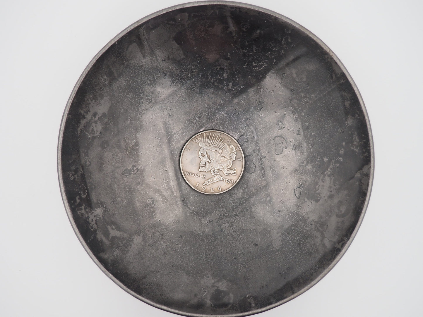 Hand Struck One Dollar Carved/Morgan Dollar Skull/Vanitas/MementoMori/Death .999 Silver Plated Peace Dollar Coin/Token/Medal