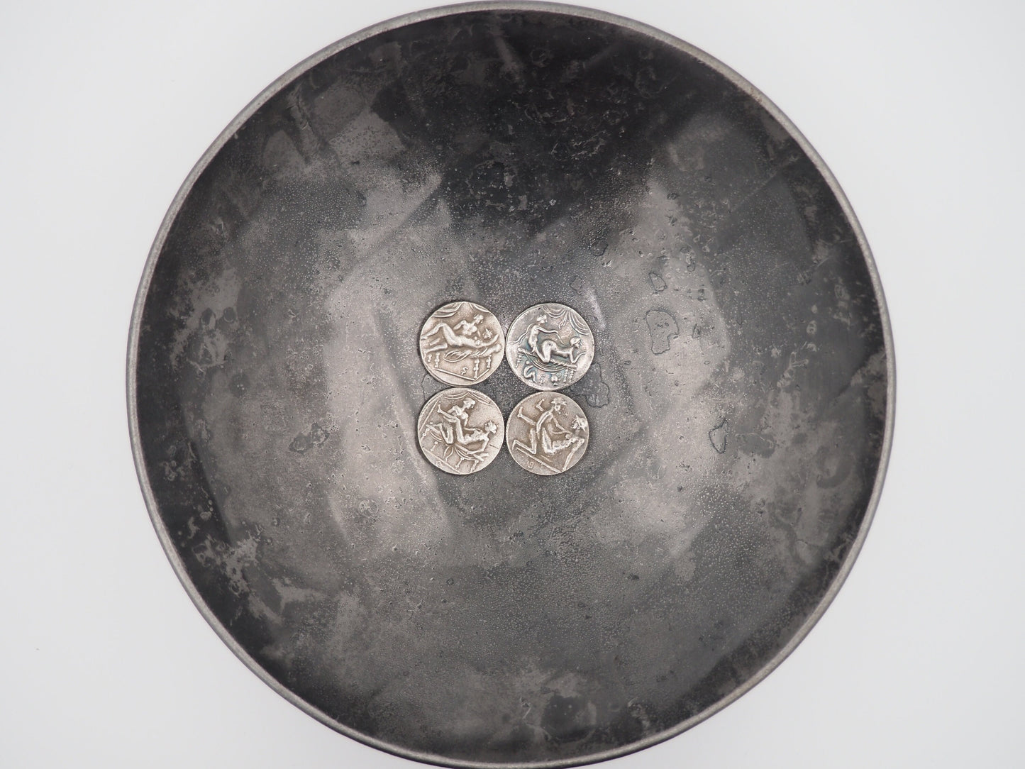 Set Of 5-8 - Silver-Plated Replica Spintria Roman Era Brothel Entry Coin - Collectable, Gaming Tokens - Great For Jewelry Making As Pendents