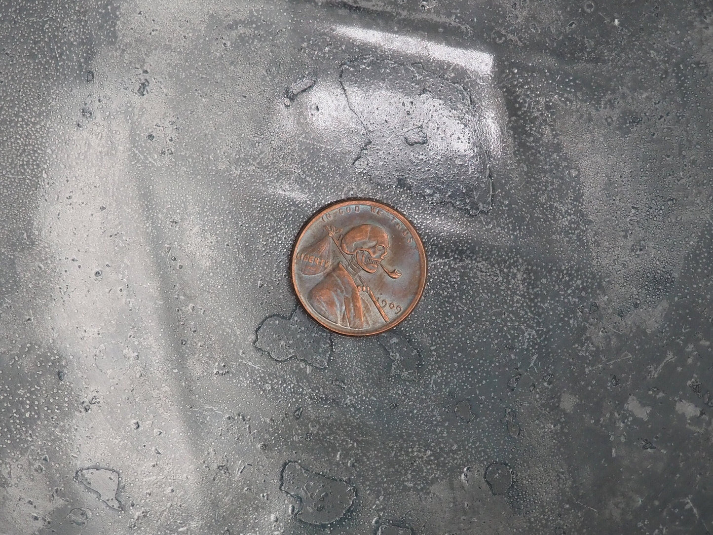 Hand Struck Hobo Skull/Vanitas/MementoMori One Cent Replica Coin/Token/Medal