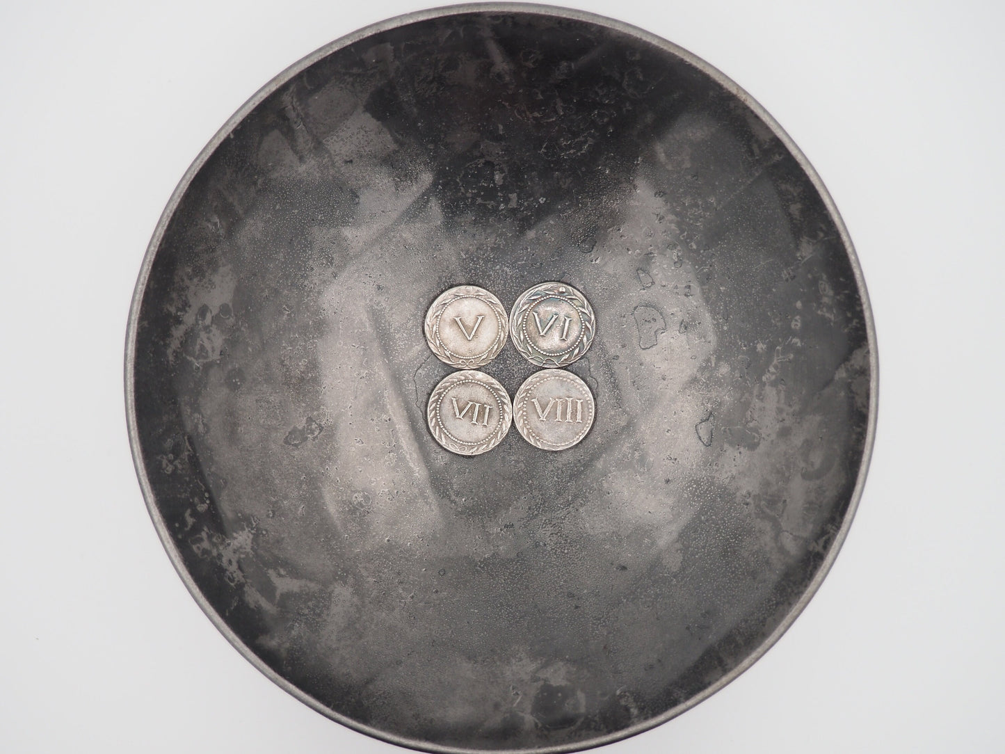 Set Of 5-8 - Silver-Plated Replica Spintria Roman Era Brothel Entry Coin - Collectable, Gaming Tokens - Great For Jewelry Making As Pendents