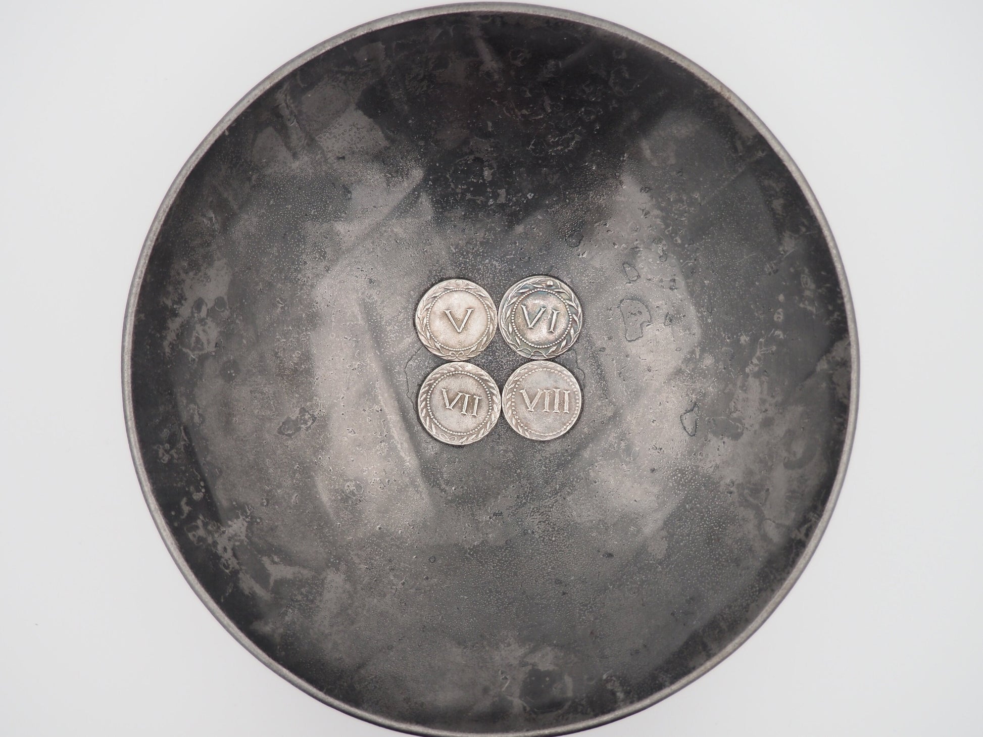 Set Of 5-8 - Silver-Plated Replica Spintria Roman Era Brothel Entry Coin - Collectable, Gaming Tokens - Great For Jewelry Making As Pendents