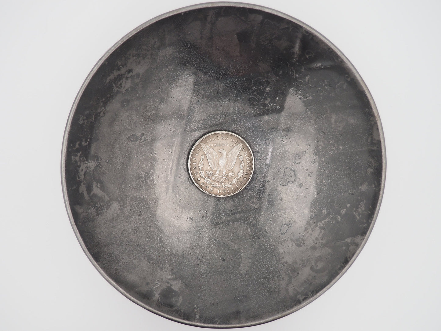 Hand Struck Skull Ace Of Spades - Lucky Poker Chip - U.S.A. Morgan Dollar .999 Plated Replica Coin/Token For A Cabinet Of Curiosities
