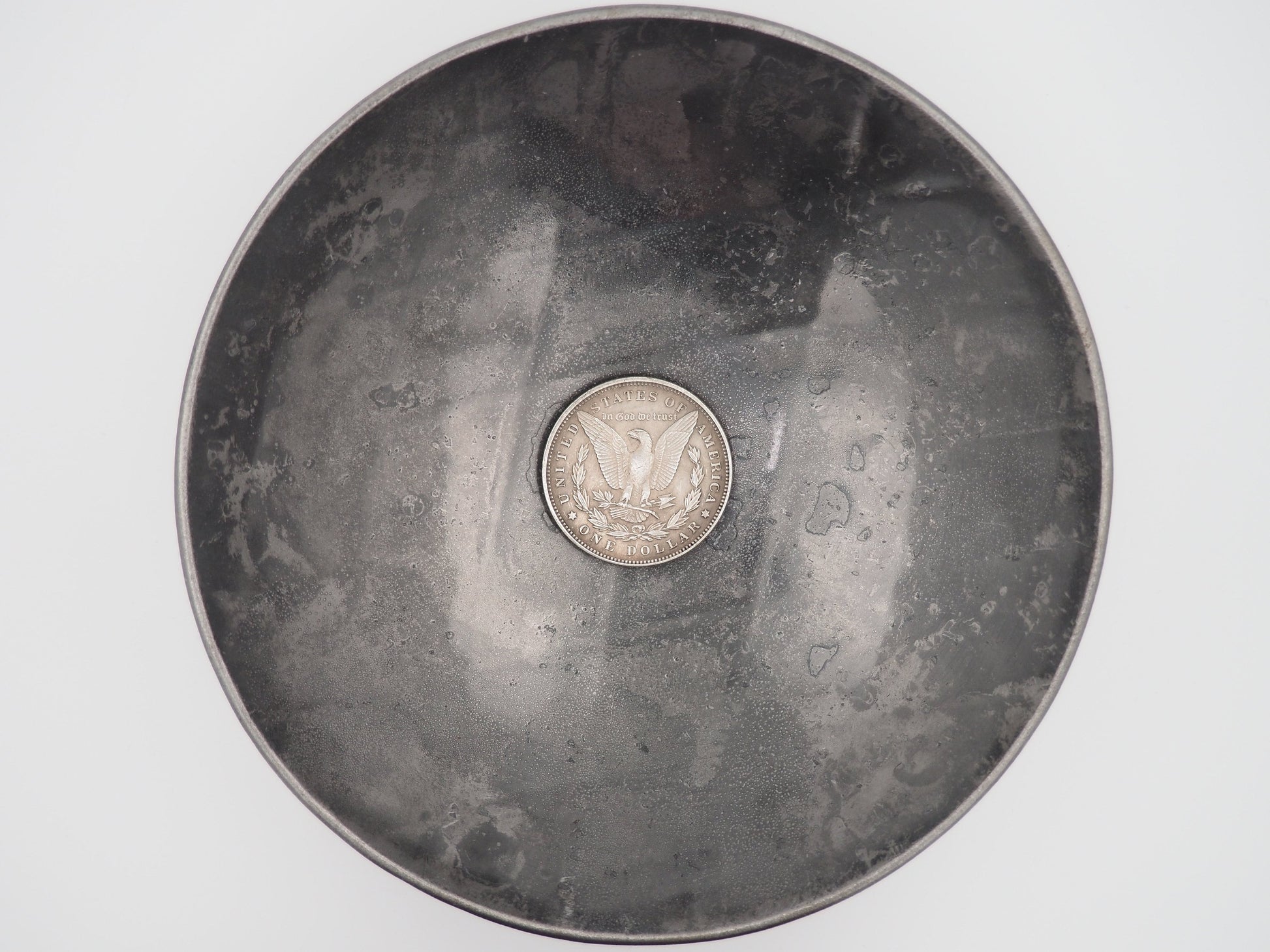 Hand Struck Skull Ace Of Spades - Lucky Poker Chip - U.S.A. Morgan Dollar .999 Plated Replica Coin/Token For A Cabinet Of Curiosities
