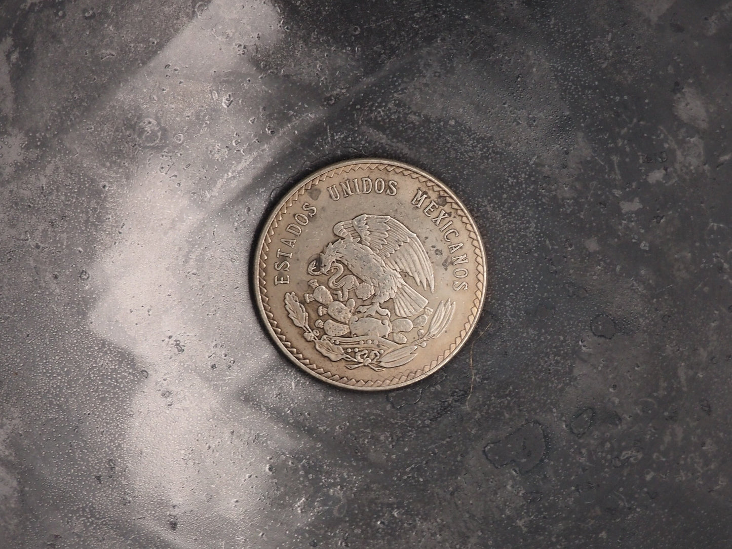 Hand Struck 1947 Mexico 5 Pesos Azte Skull/MementoMori Head Foreign Coin - Mexican .999 Silver Plated Replica Coin/Token/Medal