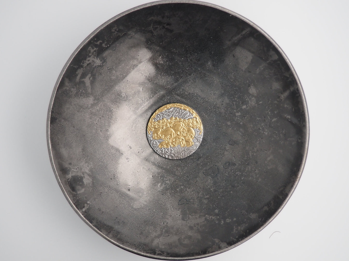 Hand Struck Cathedral Catacombs Bas-relief Gold Skulls/MementoMori Souvenir Coin - French Franc .999 Silver Plated Replica Coin/Token/Medal