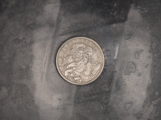 Hand Struck Two Face Lady Of The High Court - U.S.A. Morgan Dollar .999 Plated Replica Coin/Token For A Cabinet Of Curiosities